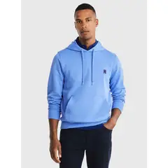 TOMMY HILFIGER - Polerón Hoodie Logo Monogram Celeste