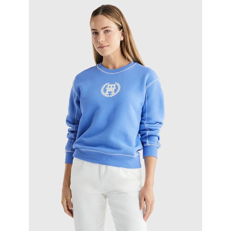 TOMMY HILFIGER - Polerón Con Logo Monogram Circular Celeste Tommy Hilfiger