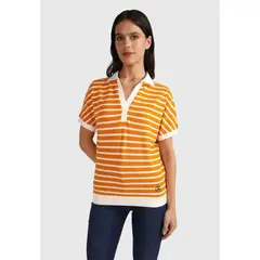 TOMMY HILFIGER - Polo Con Diseño A Rayas Naranjo