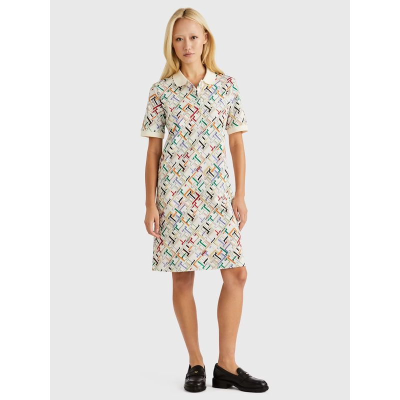 TOMMY HILFIGER - Vestido Polo Estampado Monogram Multicolor Tommy Hilfiger
