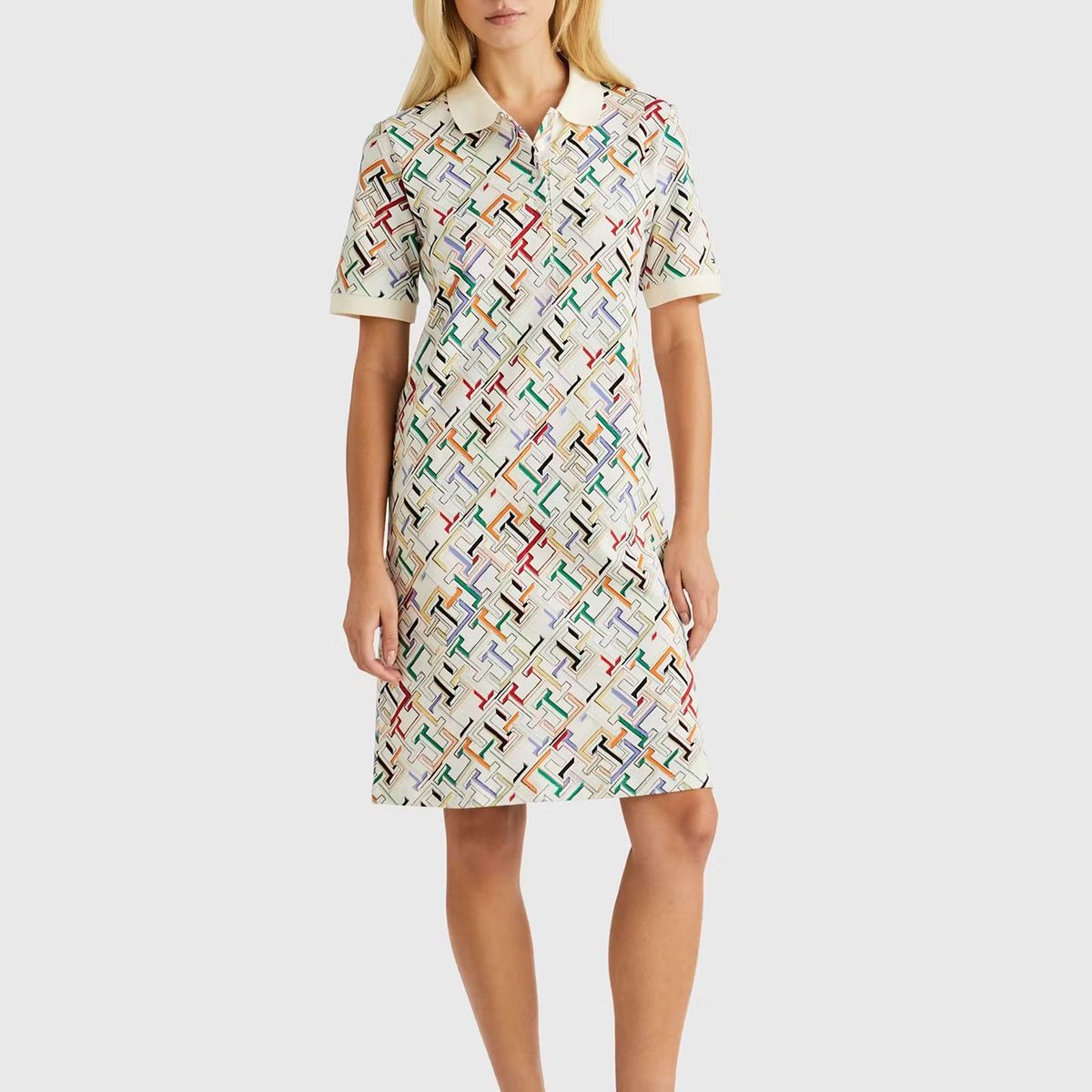 TOMMY HILFIGER - Vestido Polo Estampado Monogram Multicolor Tommy Hilfiger