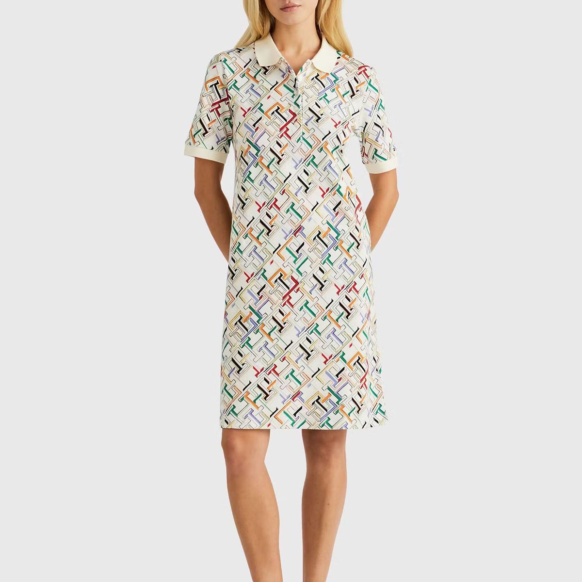 TOMMY HILFIGER - Vestido Polo Estampado Monogram Multicolor Tommy Hilfiger