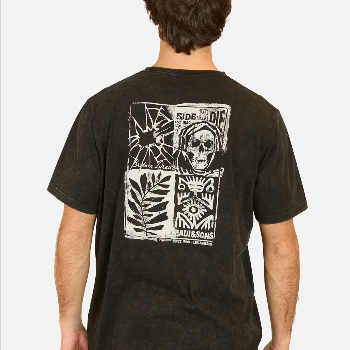 MAUI AND SONS - Polera MC Surf And Skate Cny Negro Hombre Maui And Sons