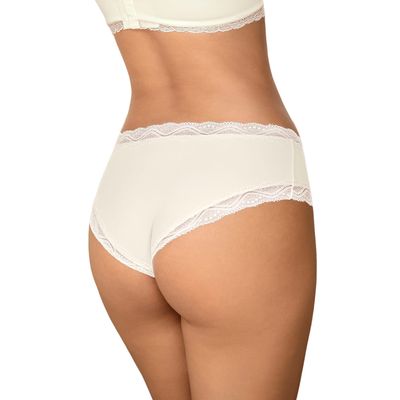 Imagen 2 del producto Calzón hípster tiro medio en tela lisa y encaje 092044 Perla