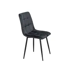 GENERICO - Silla de Comedor Macron Terciopelo Negro patas Negras