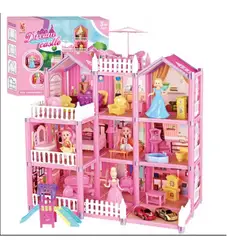 GENERICO - Casa de muñecas 220 pcs armable con accesorios para amoblar y muñequitas