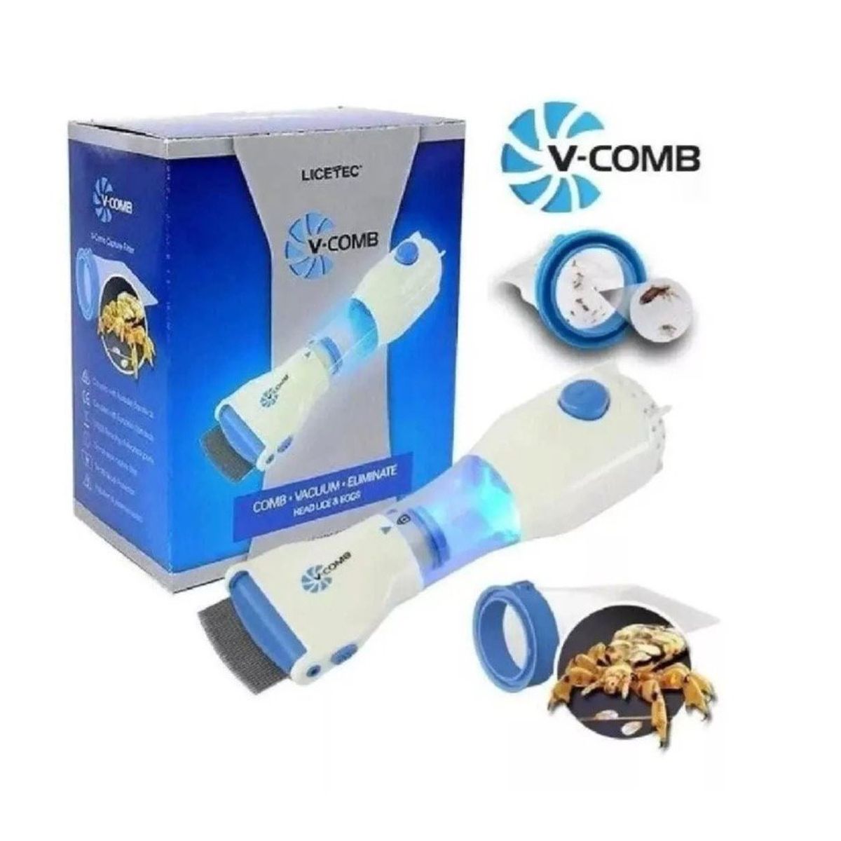 GENERICO - Cepillo Aspirador Saca Piojos Y Liendres + 3 Filtros