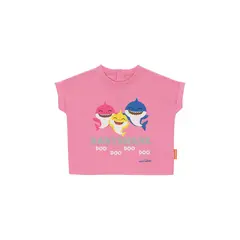 BABY SHARK - Polera Manga Corta Rosado