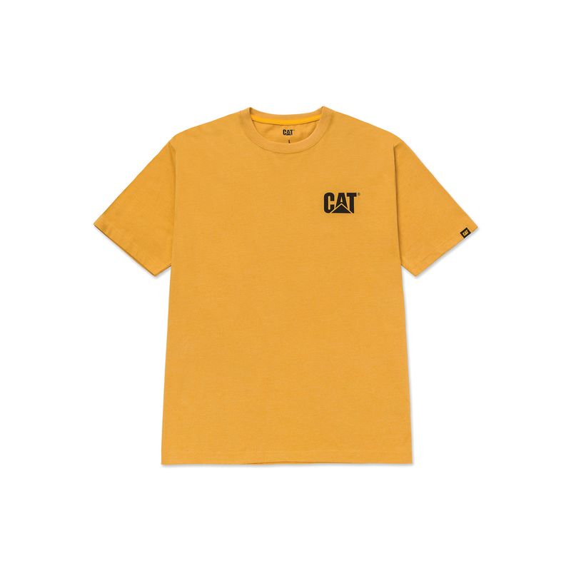 CAT - Polera Manga Corta Hombre Trademark Tee Amarillo CAT