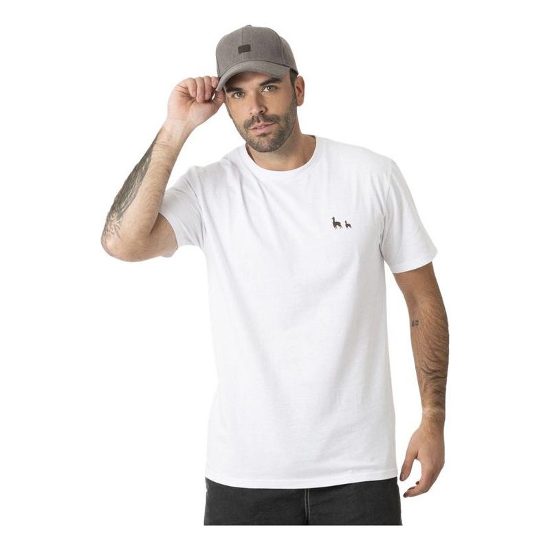 KIVUL - Polera Postales Reciclada Hombre Blanco