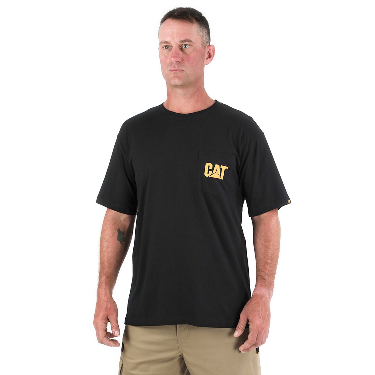 CAT - Polera Manga Corta Hombre Logo Pocket Tee Negro CAT