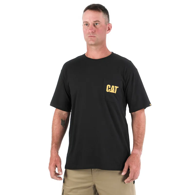 CAT - Polera Manga Corta Hombre Logo Pocket Tee Negro CAT