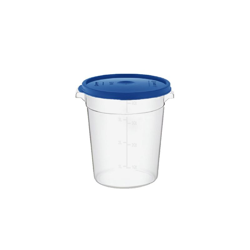 GASTROPLAST - CONTENEDOR POLICARBONATO REDONDO 4,2 LT CON TAPA AZUL GASTROPLAST