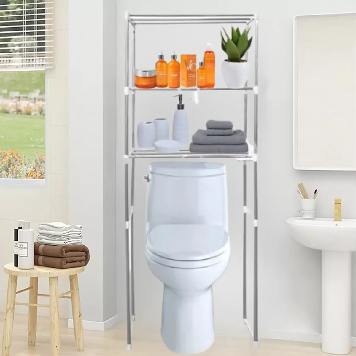 GENERICO - Estante Organizador De Baño 3 Niveles Metálico