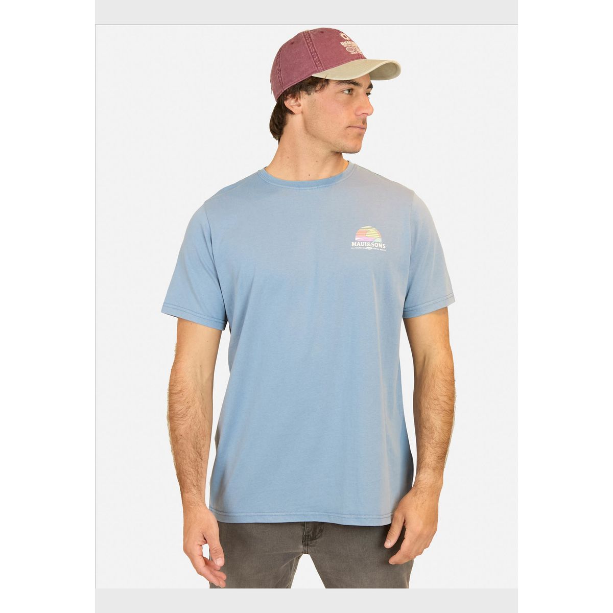MAUI AND SONS - Polera MC Portraid Sunset Azul Hombre Maui And Sons