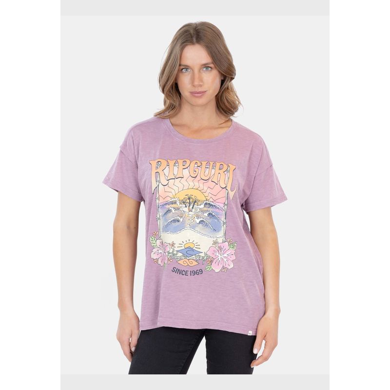RIP CURL - Polera MC Orange Sunset Rosado Mujer Rip Curl