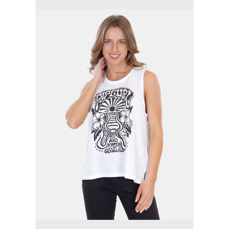 RIP CURL - Polera Liv The Search Blanco Mujer Rip Curl