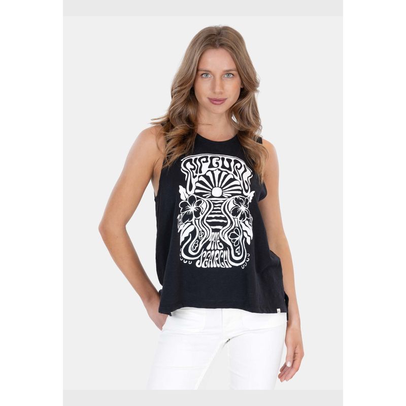 RIP CURL - Polera Liv The Search Negro Mujer Rip Curl