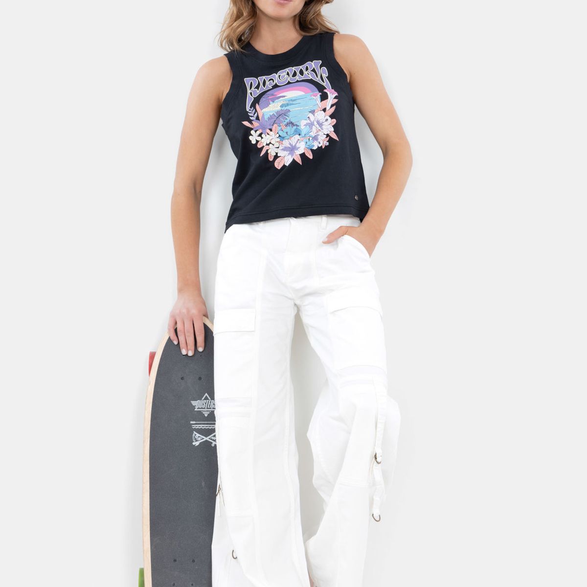 RIP CURL - Polera Liv Surfing In Sunset Negro Mujer Rip Curl