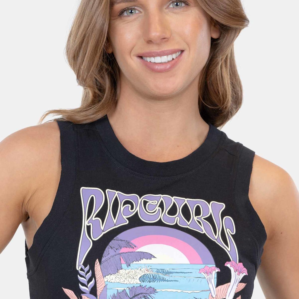 RIP CURL - Polera Liv Surfing In Sunset Negro Mujer Rip Curl