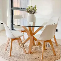 GENERICO - Comedor Cross 100cm -Beige 4 puestos