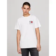 TOMMY HILFIGER - Polera Essential Con Logo Blanco Tommy Jeans