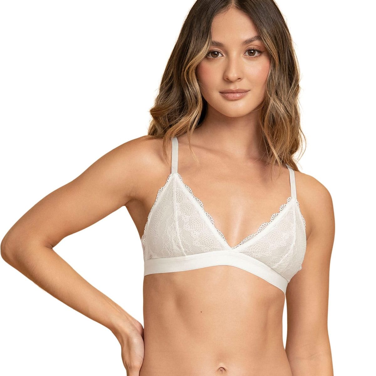 LEONISA - Daily Bralette cómodo y desestructurado 091097 Marfil