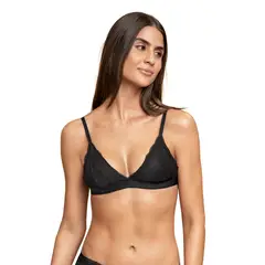 LEONISA - Daily Bralette cómodo y desestructurado 091097 Negro