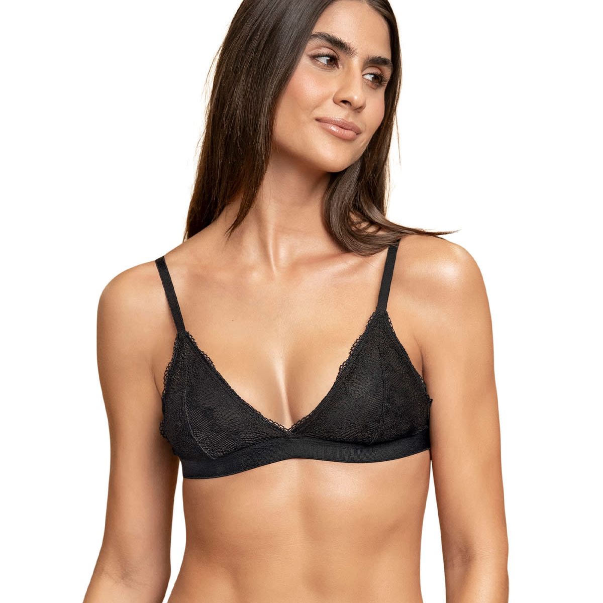 LEONISA - Daily Bralette cómodo y desestructurado 091097 Negro