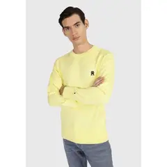TOMMY HILFIGER - Sweater Relaxed Logo Monogram Amarillo