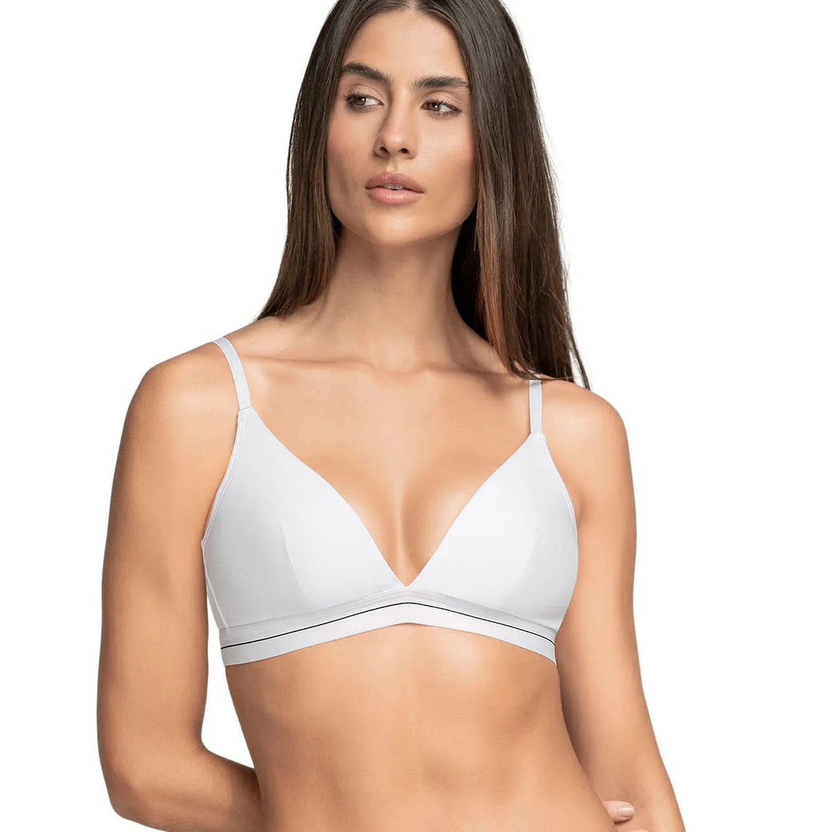 LEONISA - Sostén triangular en algodón liviano y cómodo 091099 Blanco