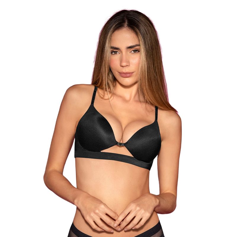 LEONISA - Sostén de realce alto Sexy Bra 091089 Negro