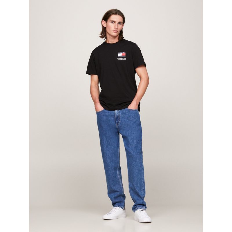 TOMMY HILFIGER - Polera Essential Con Logo Negro Tommy Jeans