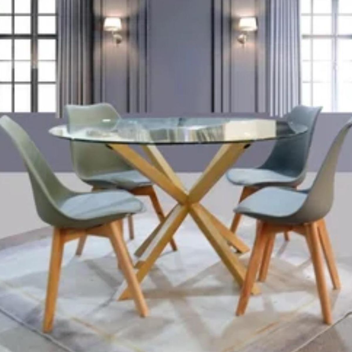 HABITA2 CHILE - Comedor Cross 100cm -Gris 4 puestos…