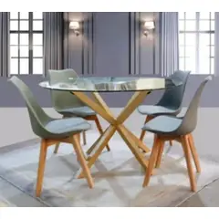 GENERICO - Comedor Cross 100cm -Gris 4 puestos