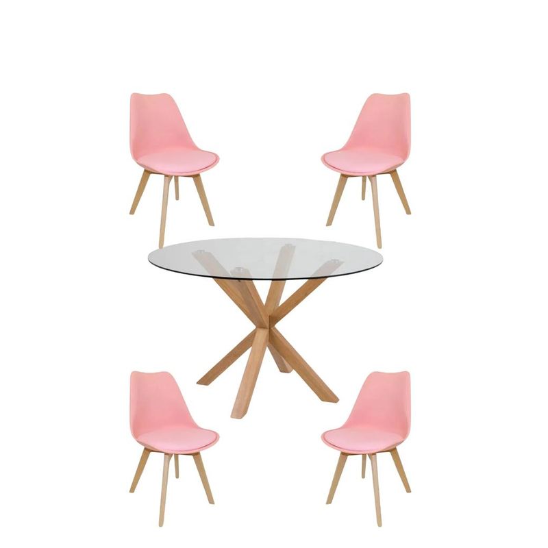 GENERICO - Comedor Cross 100cm -Rosado 4 puestos