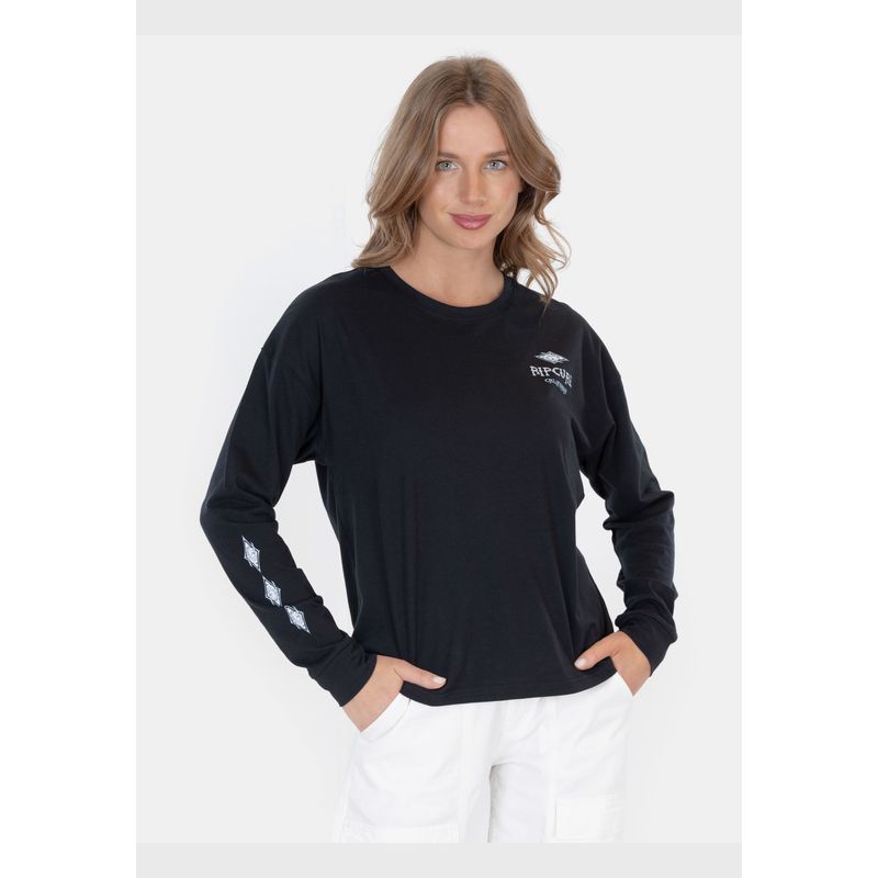 RIP CURL - Polera M/L Eternal Summer Negro Mujer Rip Curl