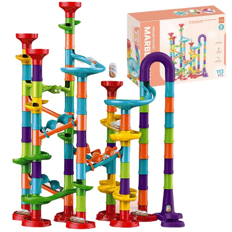 JUMP KIDS - Juego Bloques de Construcción 113 Piezas Laberinto Pipeline Niño Niña