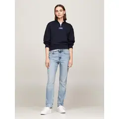 TOMMY HILFIGER - Jeans Slim Fit Talle Alto Azul