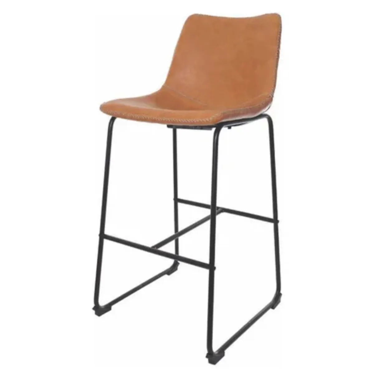 HABITA2 CHILE - Taburete Leah Cuero Café 65cm