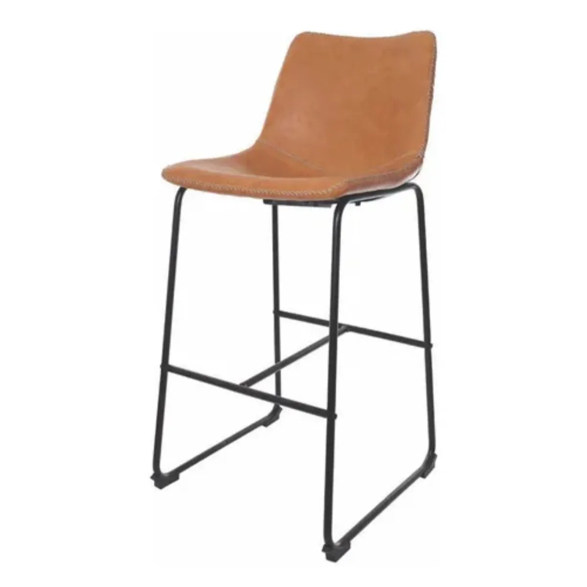 HABITA2 CHILE - Taburete Leah Cuero Café 65cm