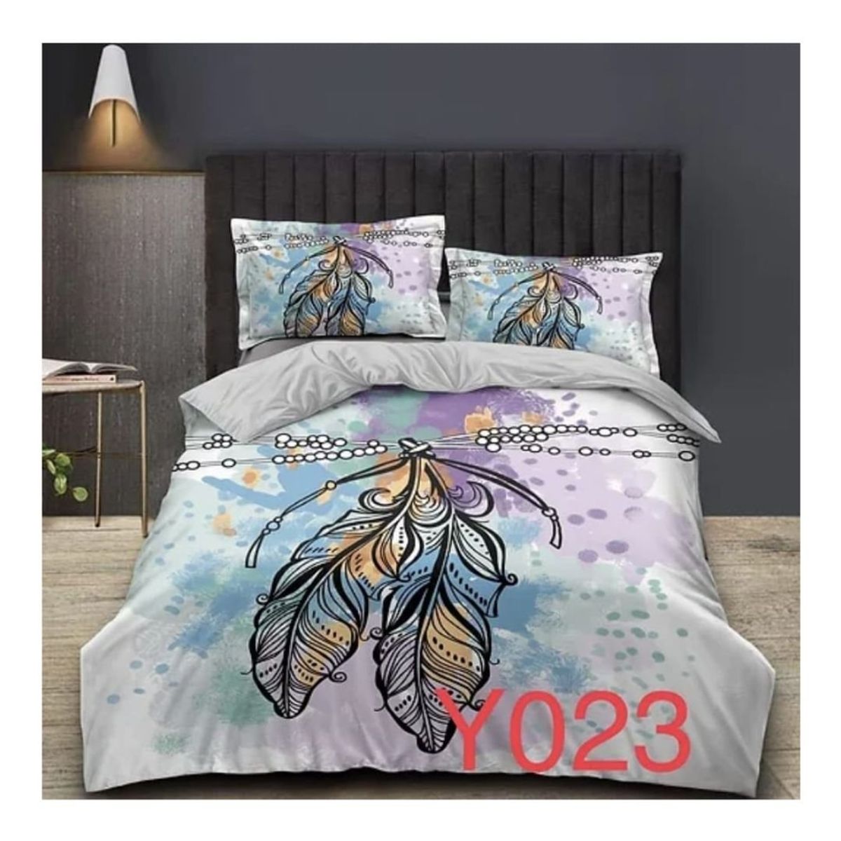 GENERICO - Cubrecama Quilt Verano 2 Plazas - Blanco Hojas Color Y023