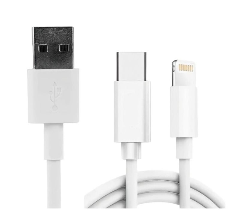 CABLE USB 2 EN 1 USB A TYPE -C LIGHTNING 5A FAST CHARGE 1M
