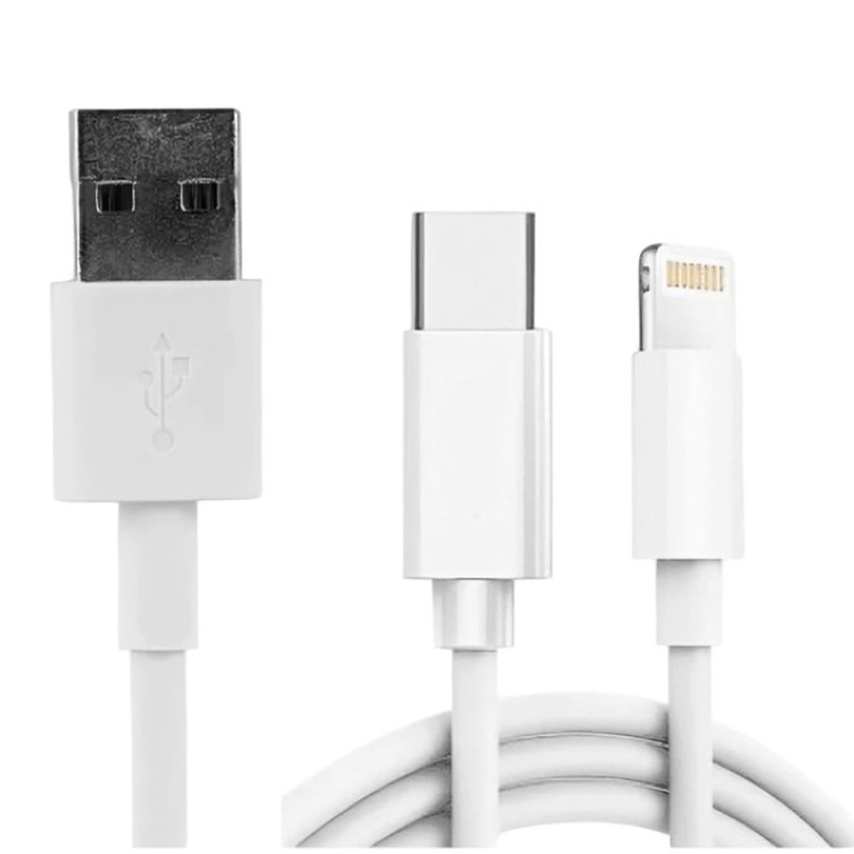 OEM - CABLE USB 2 EN 1 USB A TYPE -C LIGHTNING 5A FAST CHARGE 1M