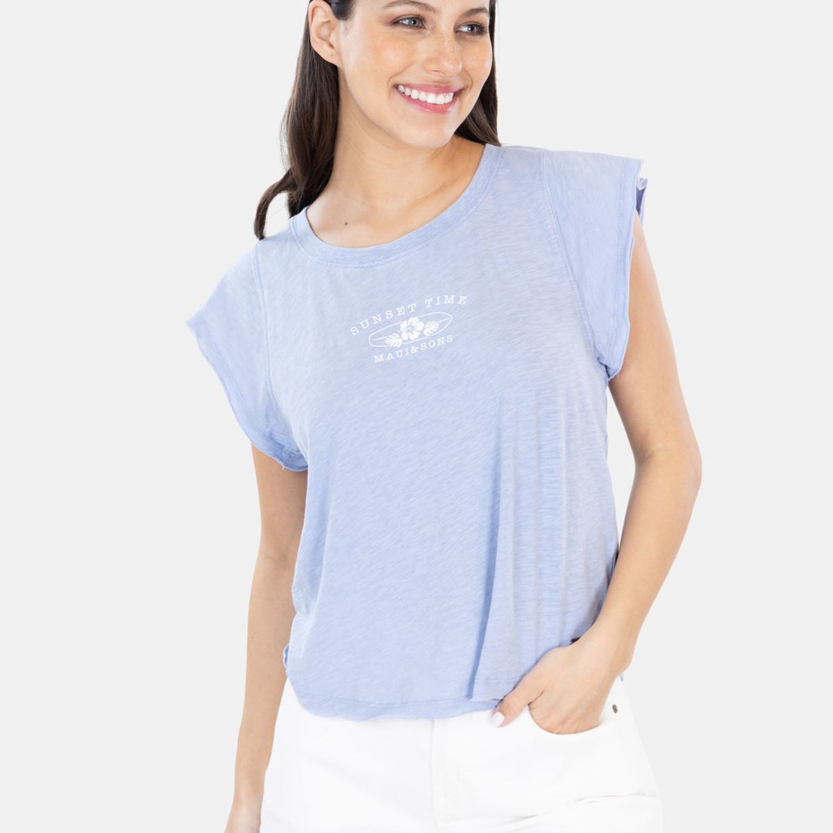 MAUI AND SONS - Polera MC Sunset Time Azul Mujer Maui And Sons