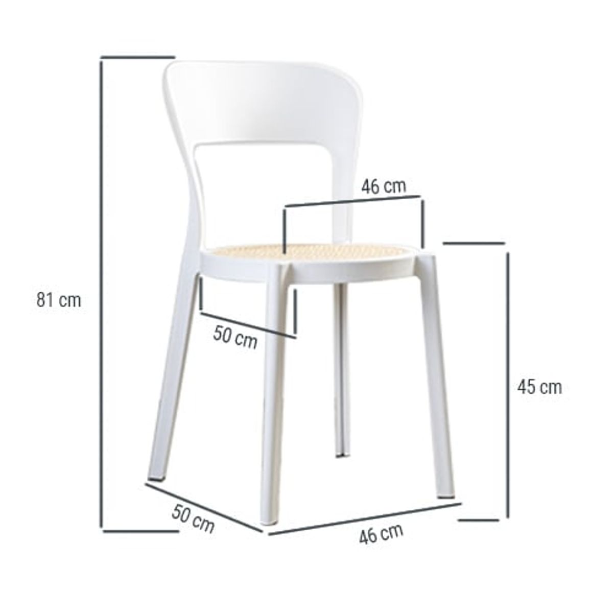 GENERICO - Pack 4 Sillas Aira Para Comedor Terraza Venhoouse Blancas