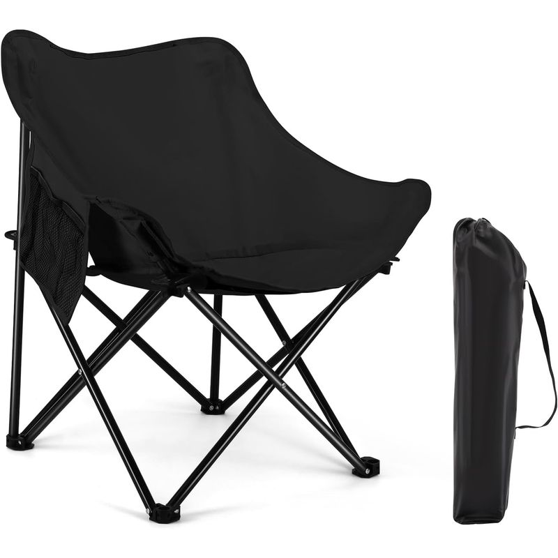 GENERICO - SILLA PLEGABLE MULTIFUNCIONAL PARA CAMPING NEGRO