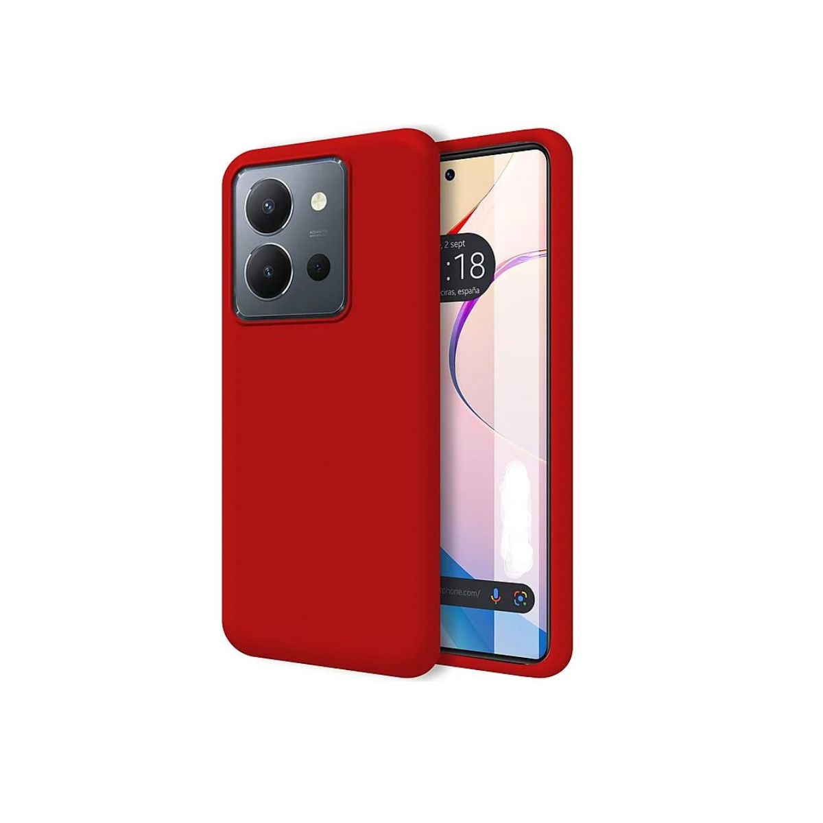JOIGO - Carcasa Para Vivo Y27 5G Goma Rojo.