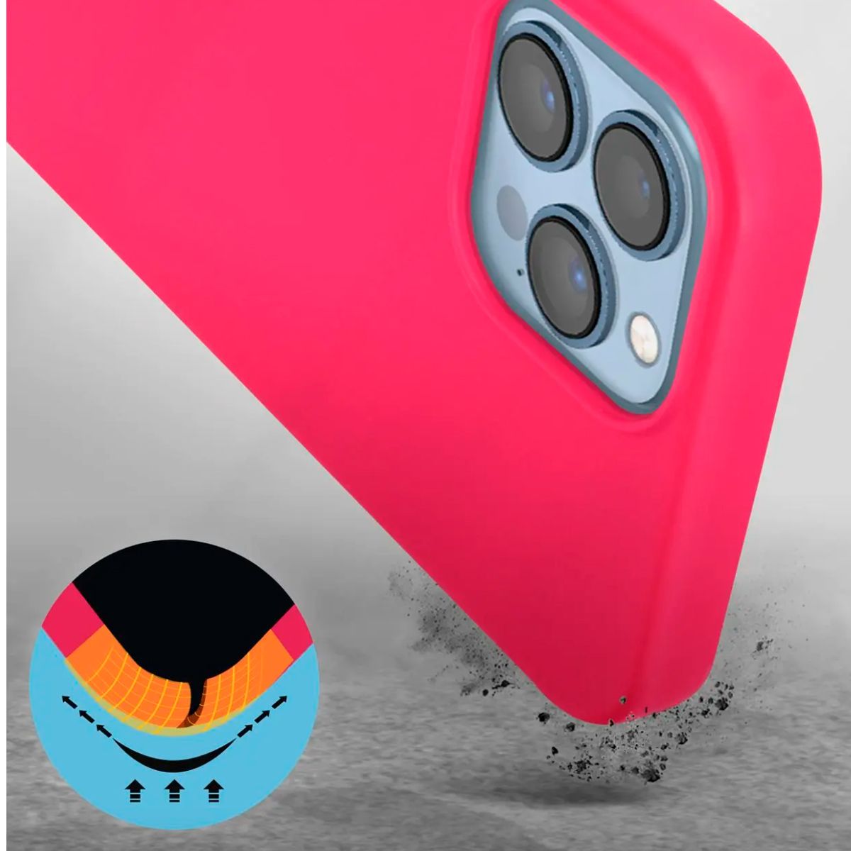 JOIGO - Carcasa Para iPhone 15 Goma Fucsia