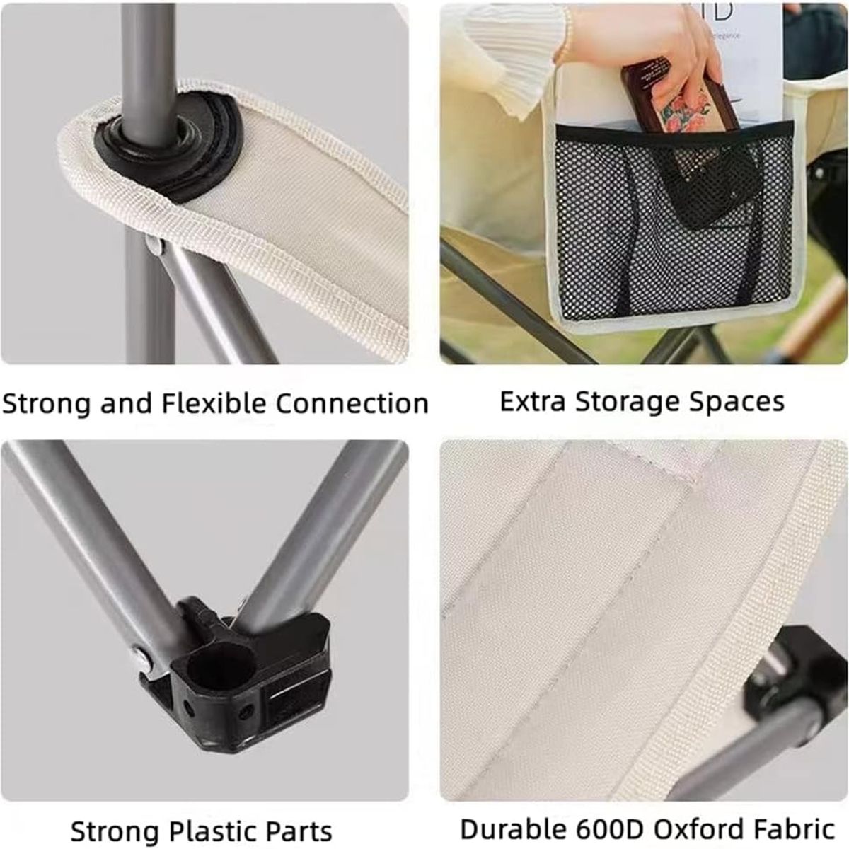 GENERICO - SILLA PLEGABLE PARA EL AIRE LIBRE COLOR BLANCO